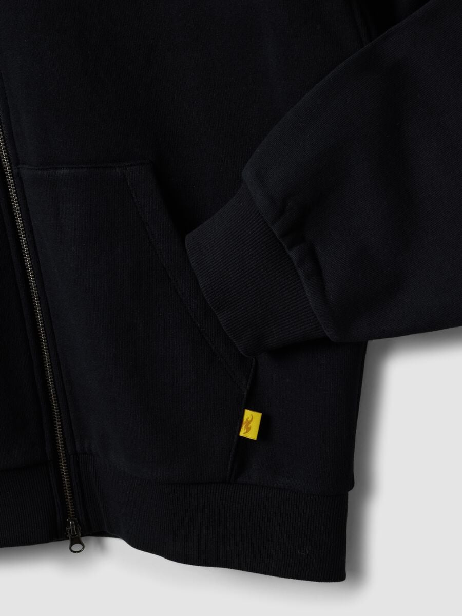 Schwarzer Cropped-Hoodie aus reiner Baumwolle mit Oversize-Fit_1