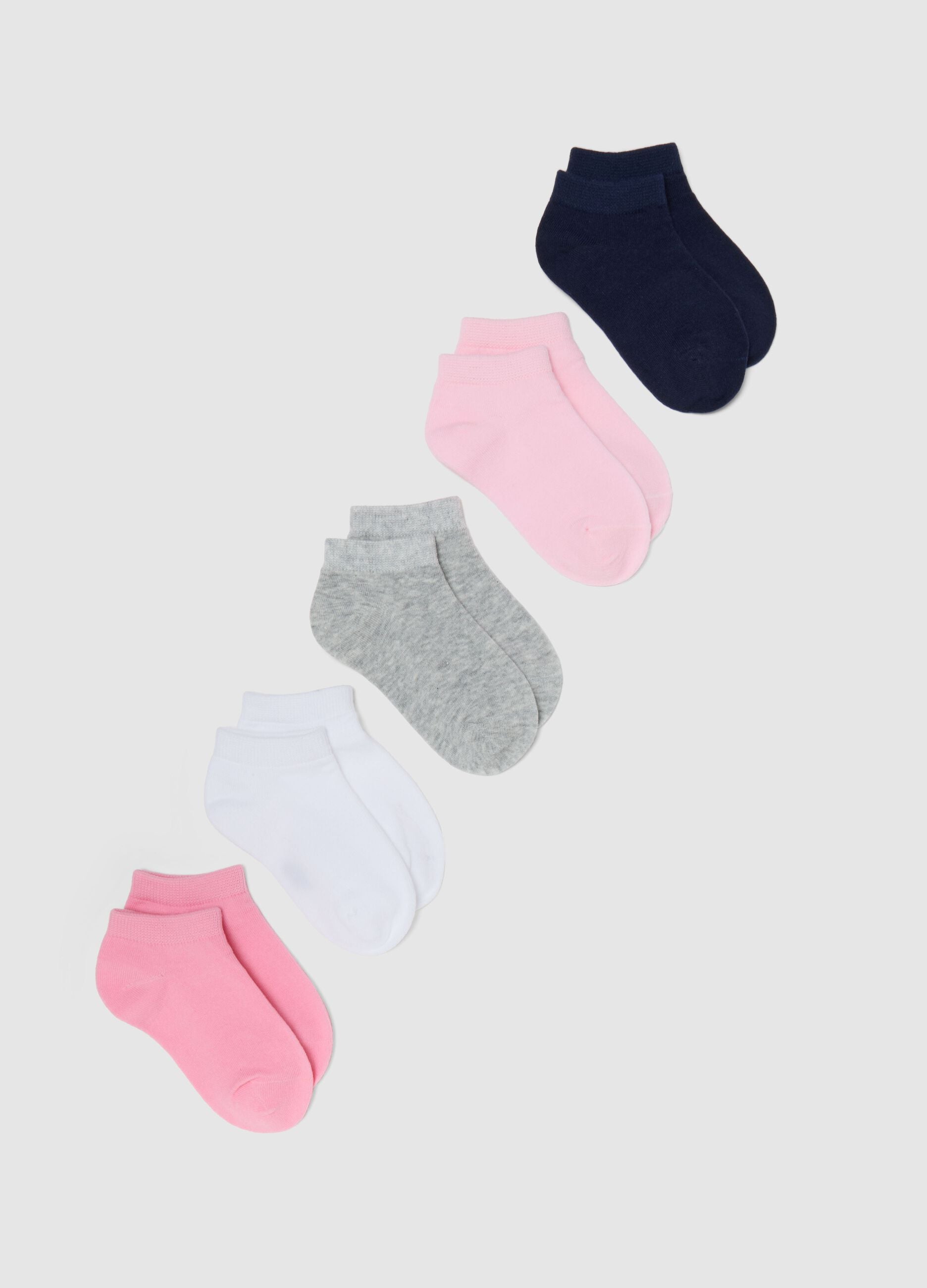 Multi-pack of short cotton socks in multicolour for girls