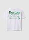 Camiseta branca infantil oversized de algod&atilde;o puro com log&oacute;tipo Boston Celtics_4