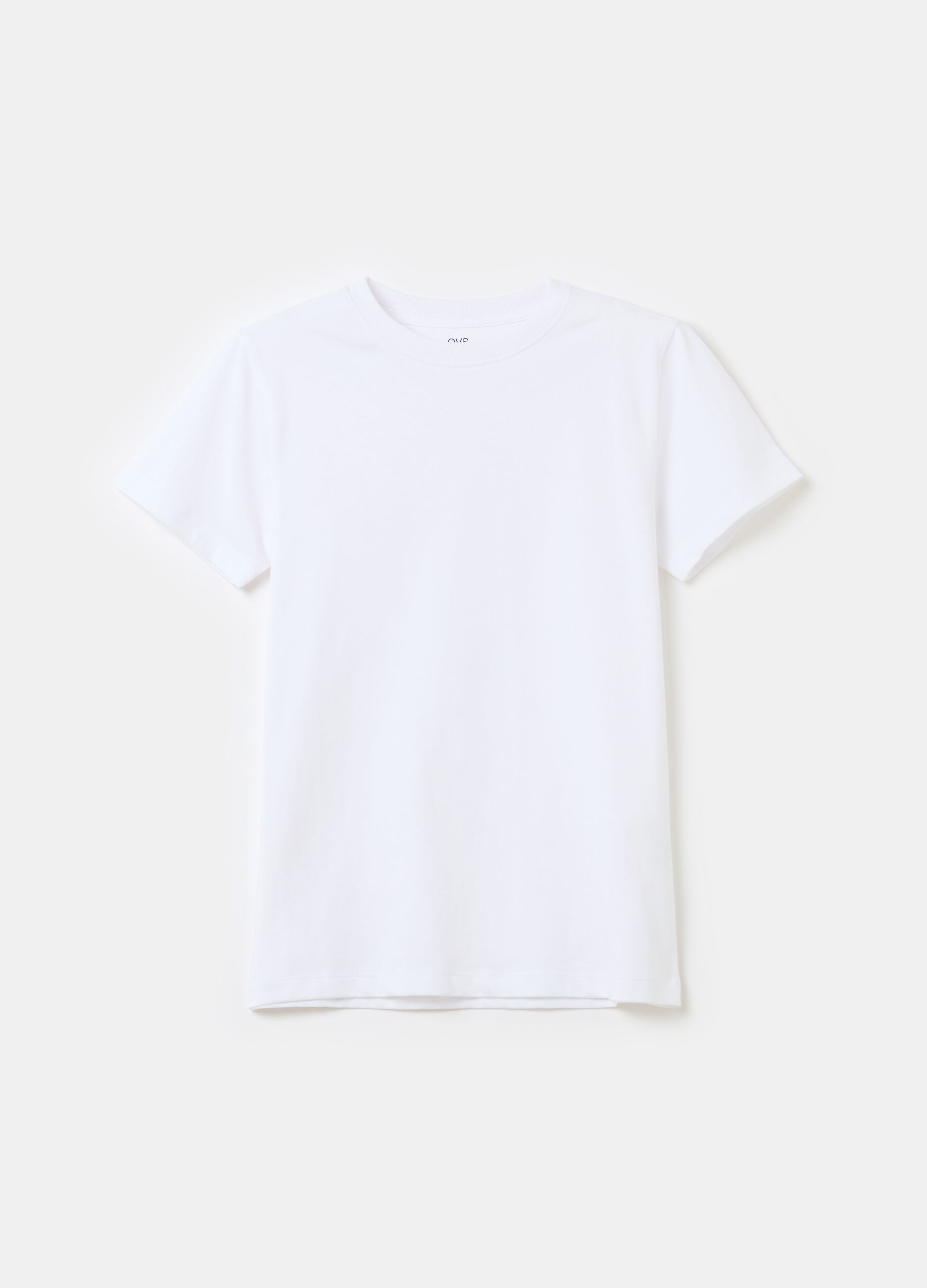 Camiseta de algodón con cuello redondo