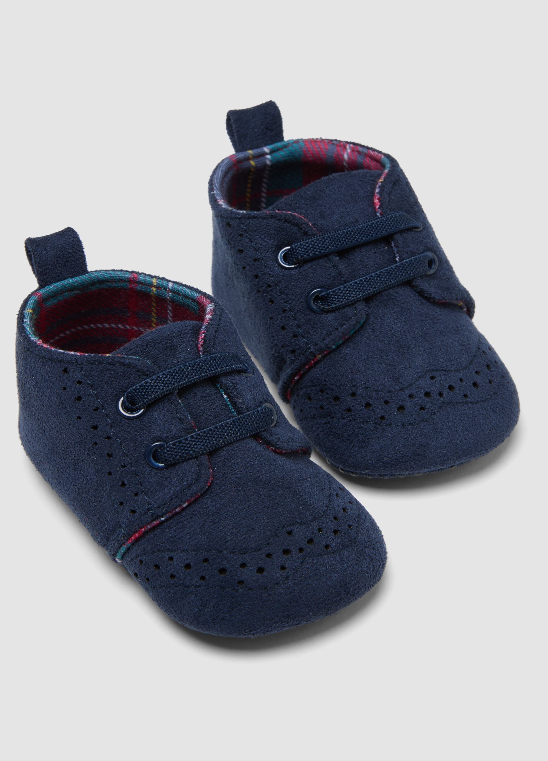 Scarpine blu con lacci elastici e fodera completa