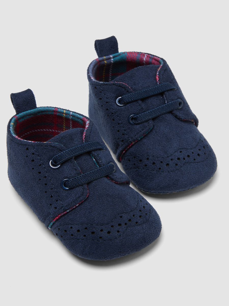 Scarpine blu con lacci elastici e fodera completa_2