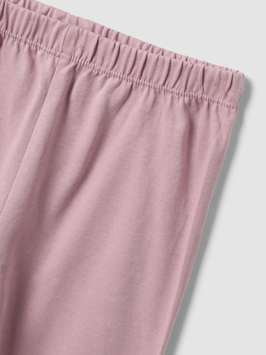 Pigiama rosa in puro cotone jersey organico con maglia e pantaloni per neonata e bimba_3