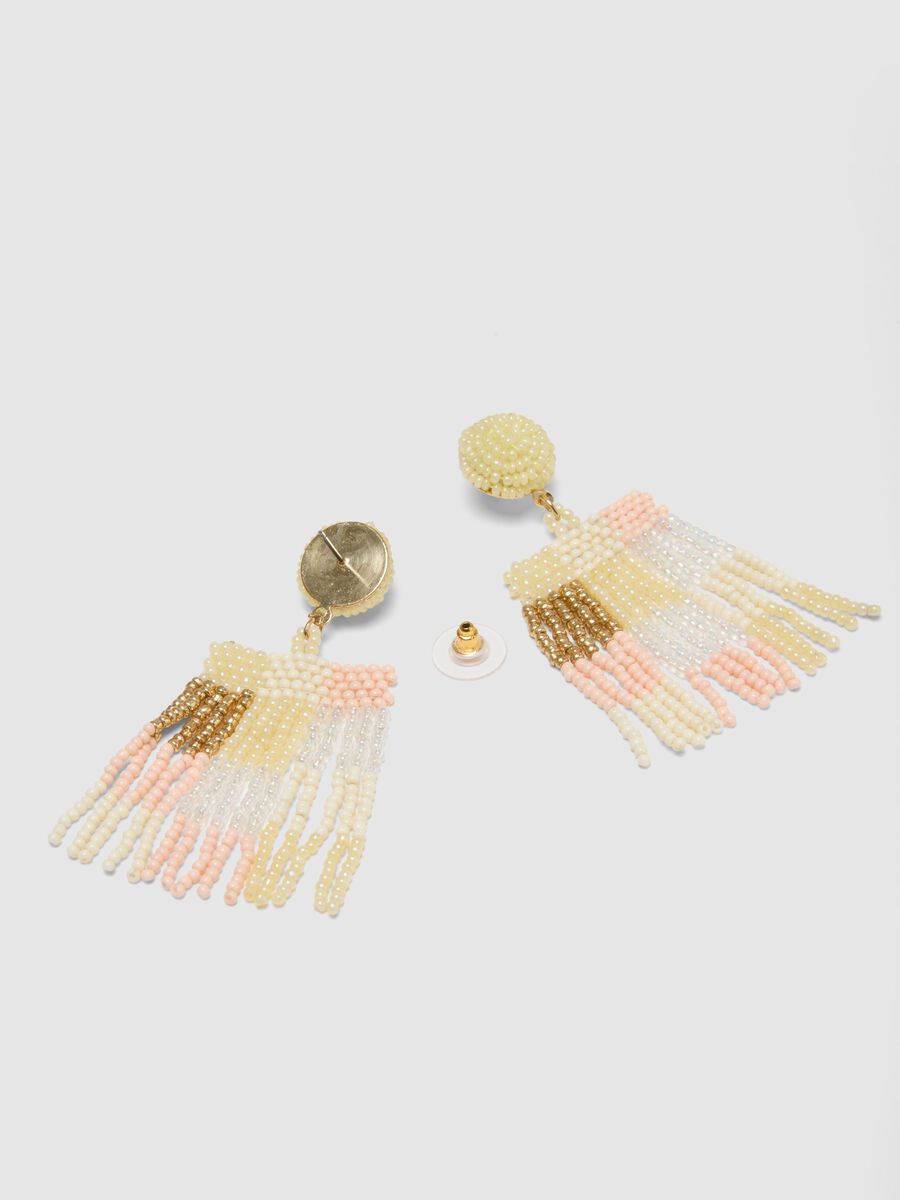 Brincos pendentes multicoloridos com contas de vidro_2