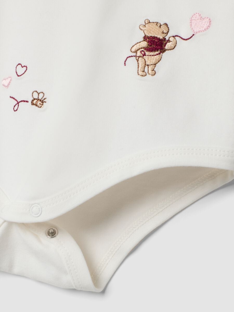 White organic stretch cotton bodysuit with Winnie the Pooh prints_3