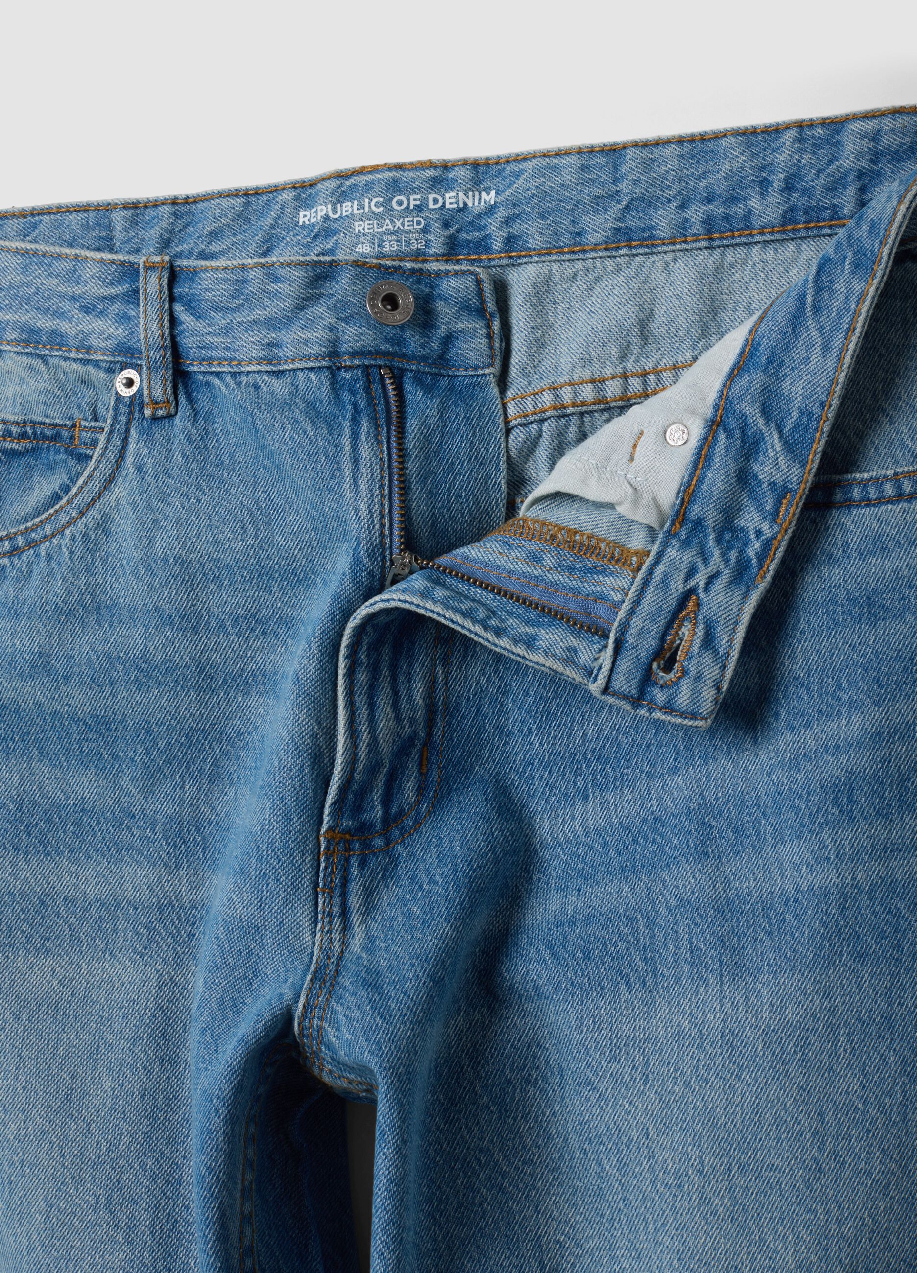 Jeans denim in puro cotone relaxed fit