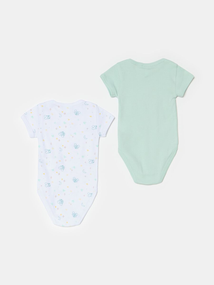 Two-pack organic cotton bodysuits with Mickey Mouse print_1