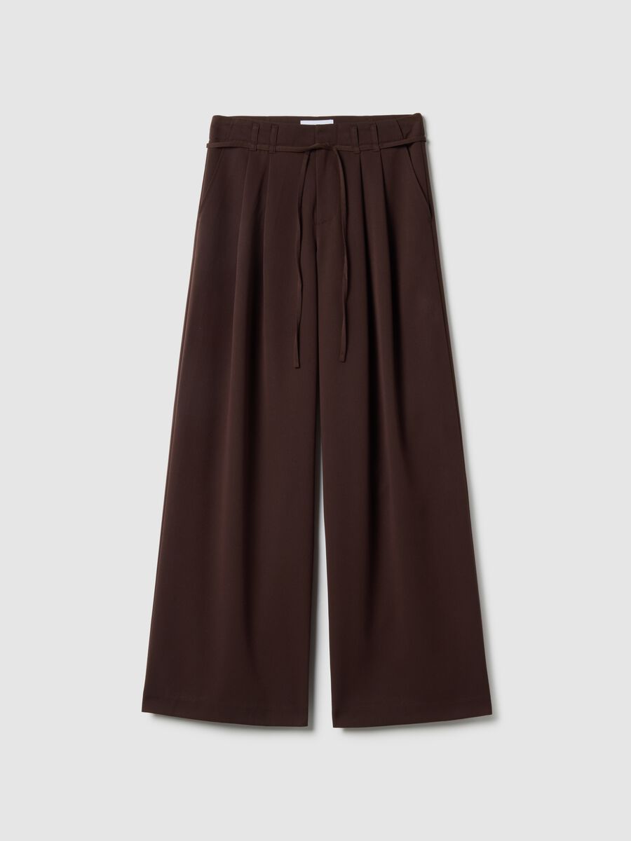Brown Wide Leg Trousers_4