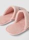 Pantofole rosa da casa morbide aperte sul tallone_2