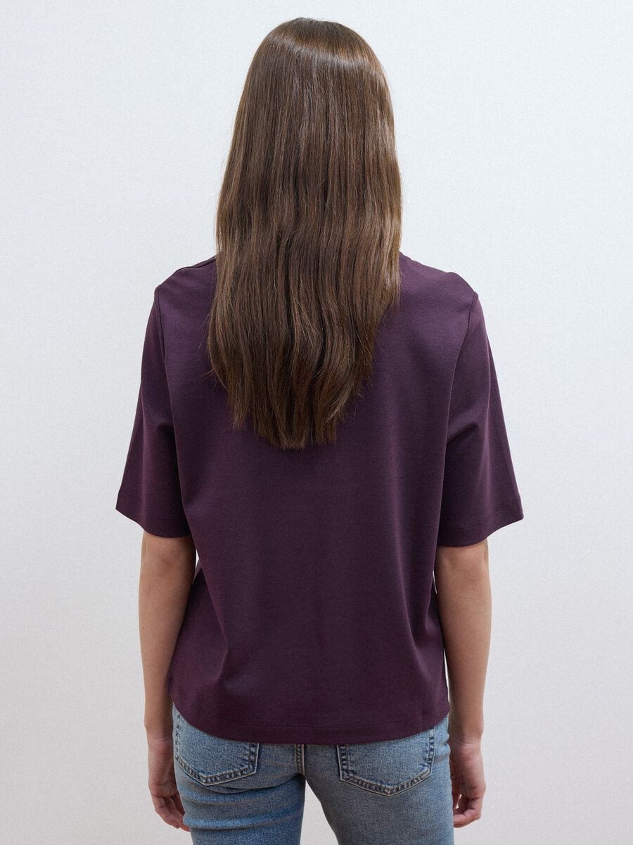 Purple boxy-fit T-shirt in a cotton-viscose blend_3