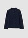 Nachtblauer Rollkragenpullover aus reiner Baumwolle mit Herzchen_1