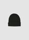 Gorro preto em malha jersey com dobra_0