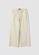 Pantalon droit en pur coton blanc avec cordon de serrage_0