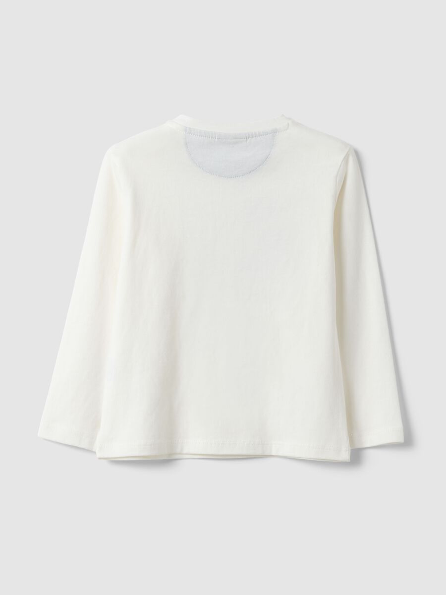 Kinder-Langarmshirt in Wei&szlig; aus reiner Baumwolle mit Druck_1