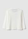Child's long-sleeve white pure cotton top with print_1
