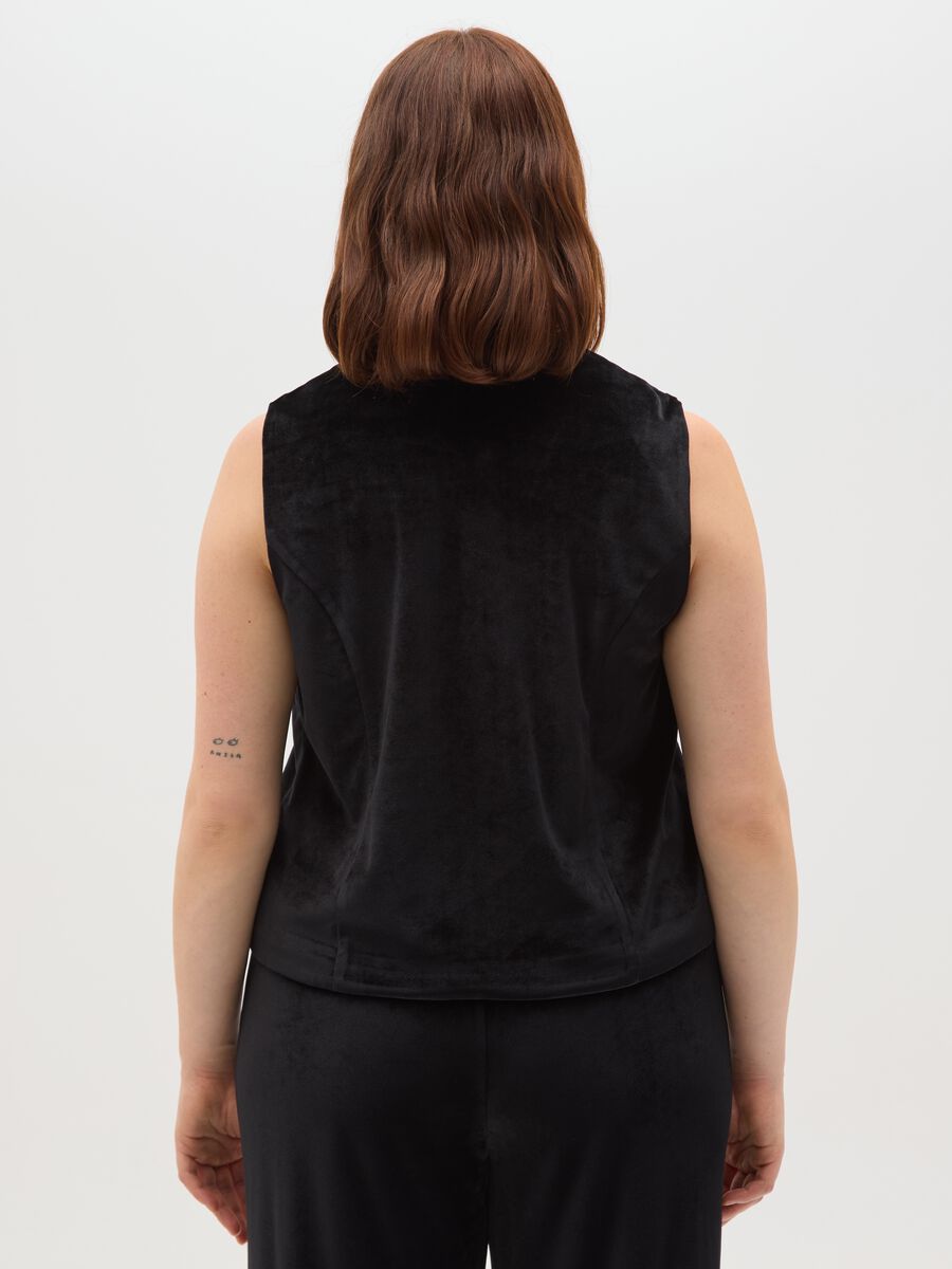 Black waistcoat with lining and regular fit buttons_2