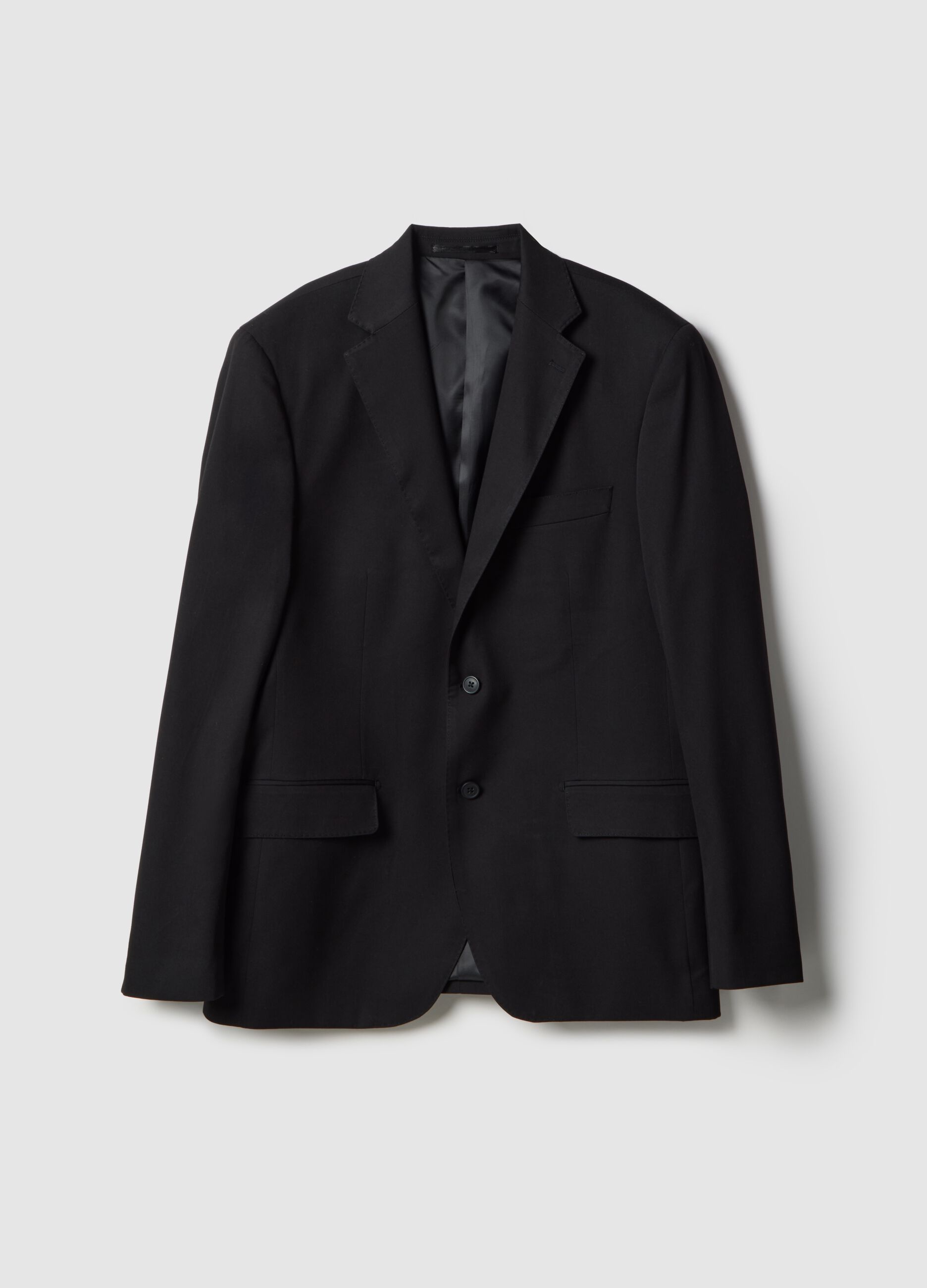 Single-breasted black regular fit blazer