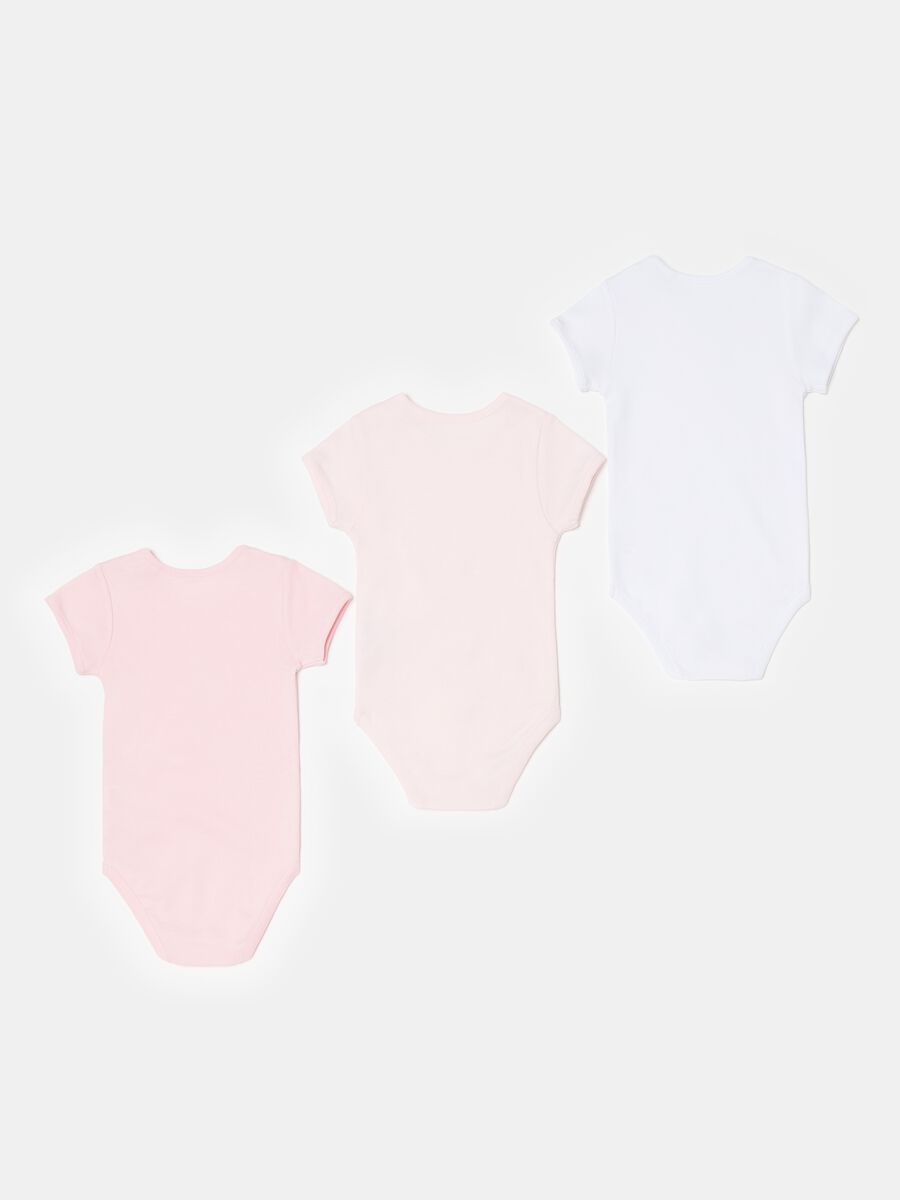Three-pack organic cotton bodysuits with short sleeves_1