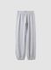 Grey jogger trousers in organic cotton and viscose blend for girls_3