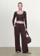 Braune Wide-Leg-Hose aus elastischem Modal mit Tunnelzug_0