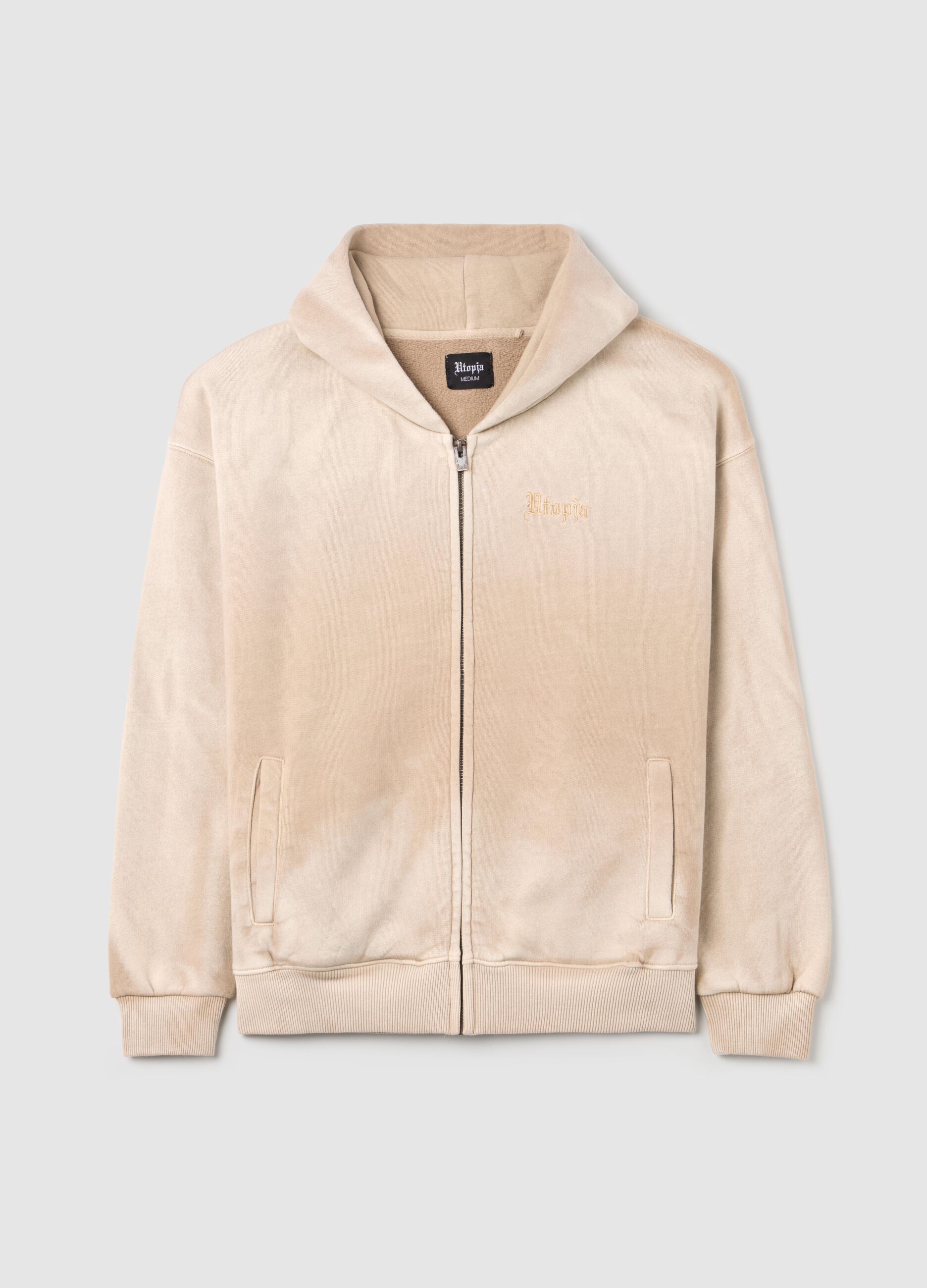Sunfaded Zip Hoodie Vintage Sand