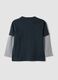 T-shirt blu notte in puro cotone con stampa_2