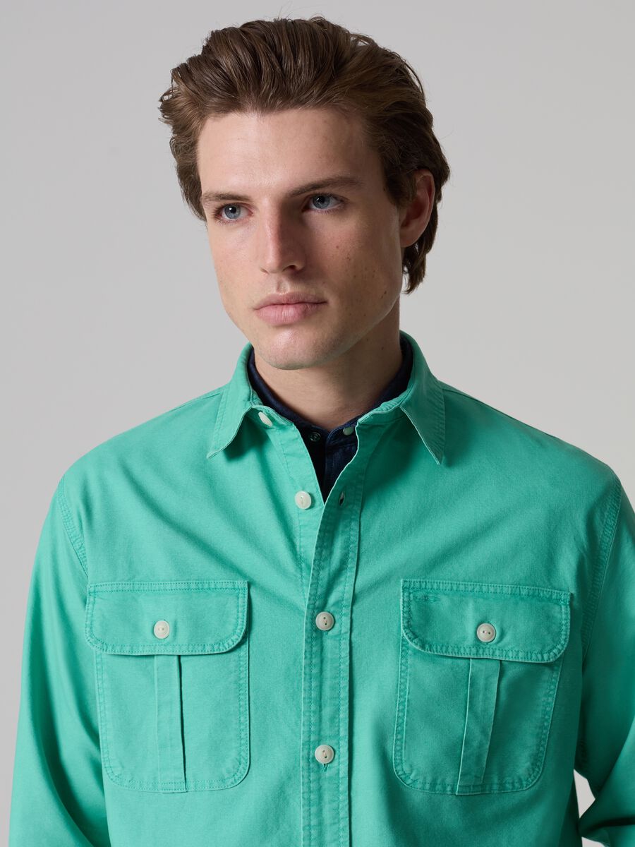 Oxford cotton shirt with pockets_1