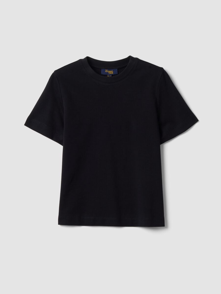 Black relaxed-fit pure cotton short-sleeve T-shirt_4