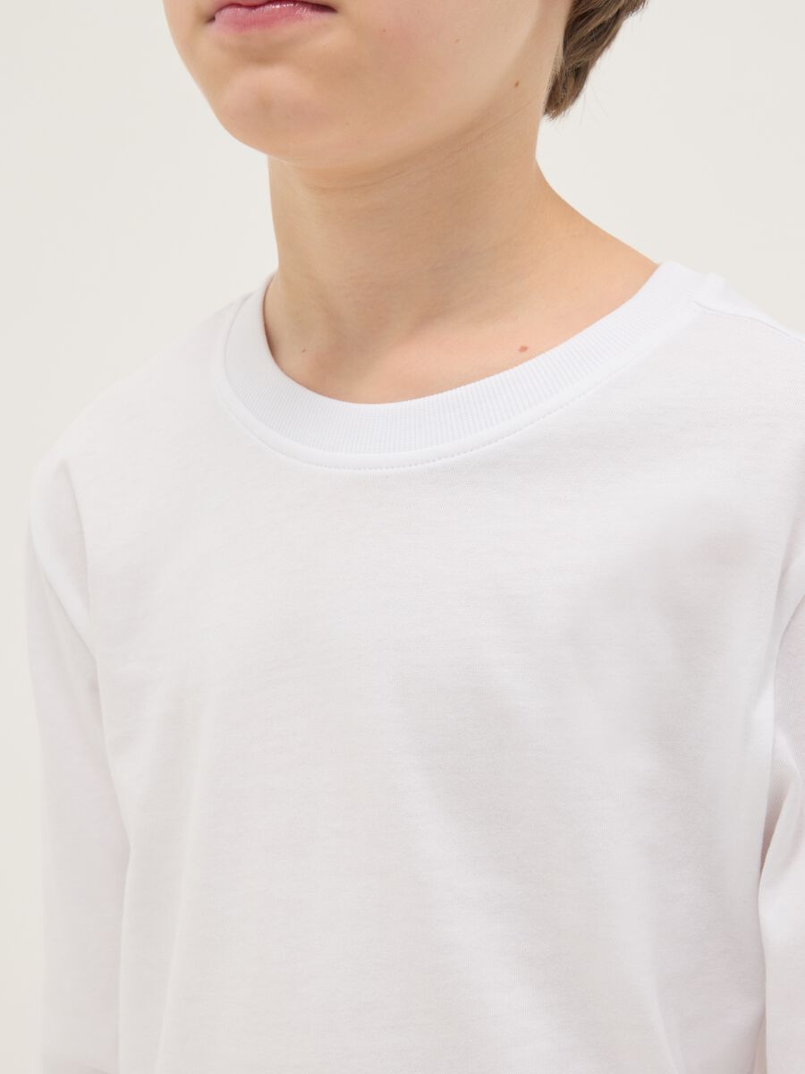 White pure cotton regular fit t-shirt for boys_2