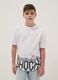 Children's white pure cotton oversized fit T-shirt with print_0