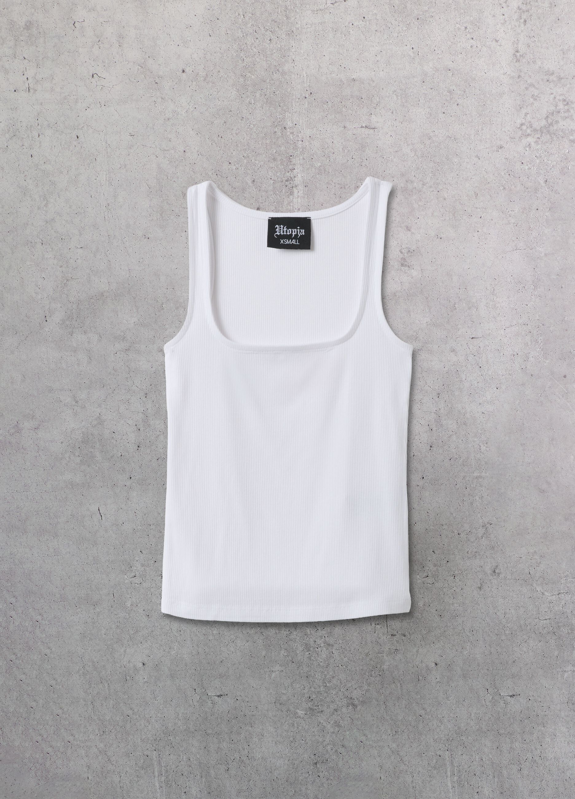 White Square-Neck Tank Top