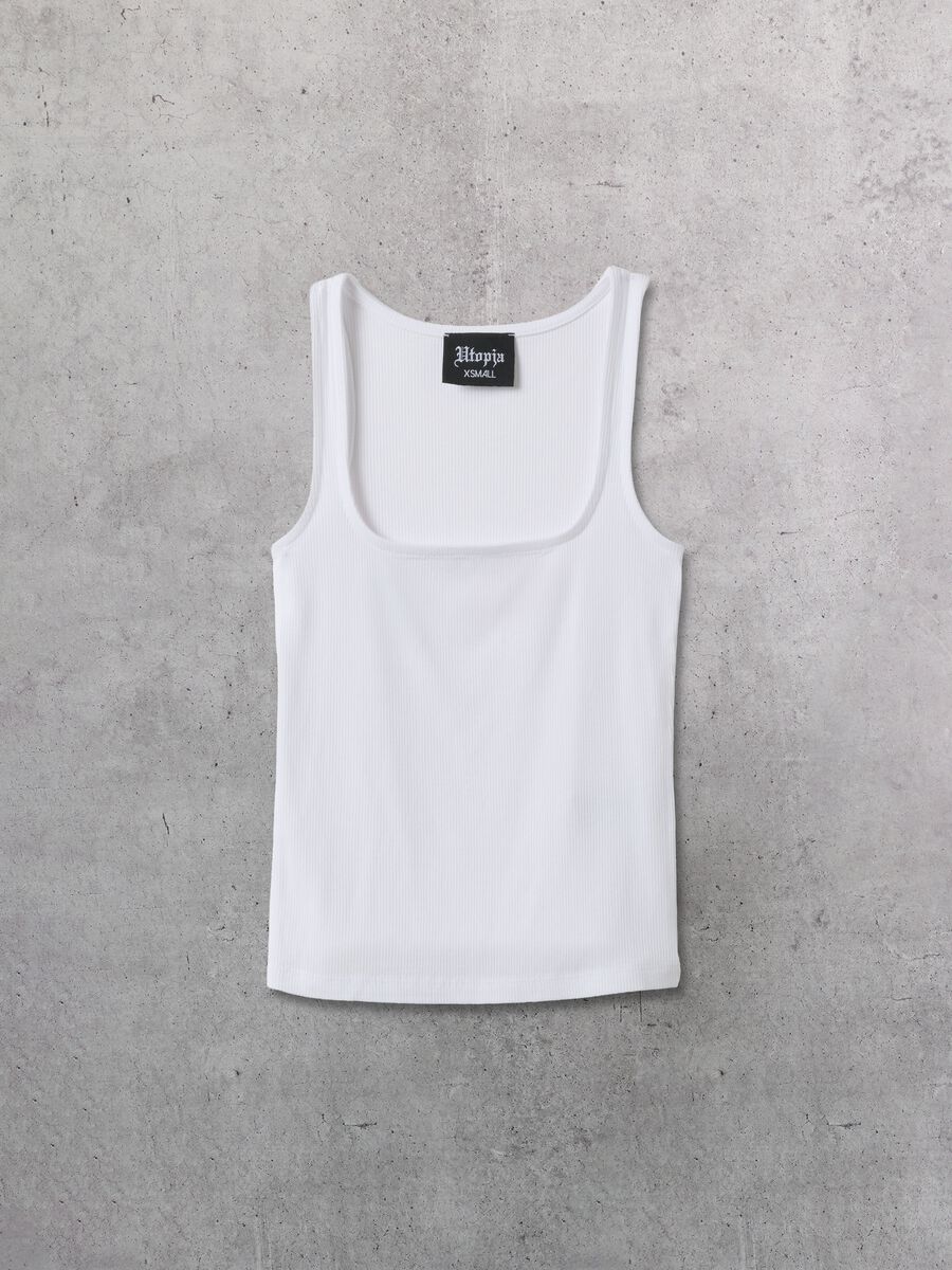 White Square-Neck Tank Top_5