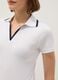 White stretch cotton regular fit polo shirt with contrasting collar_3