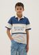 Blaues Kurzarm-Poloshirt aus reiner Baumwolle_0