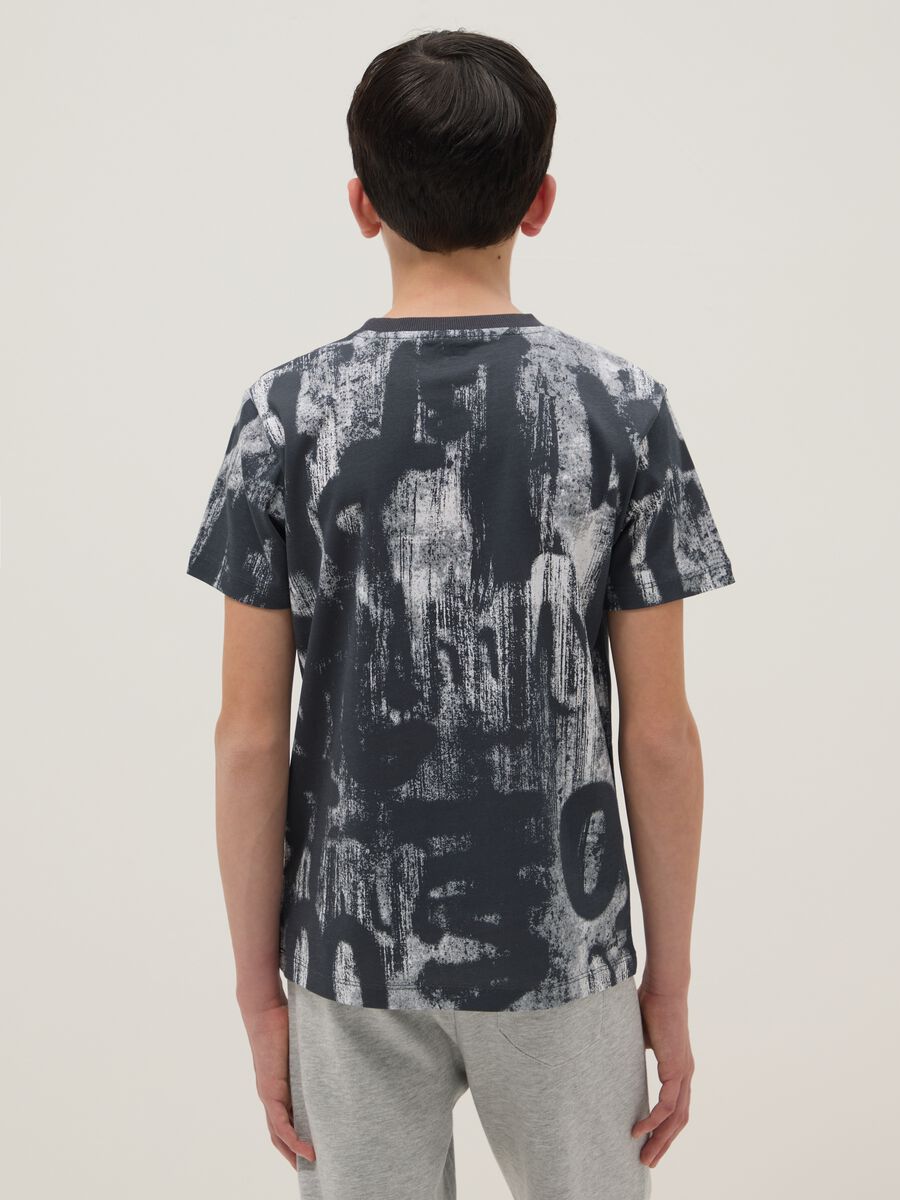 Jungen T-Shirt aus reiner Baumwolle, mehrfarbig, Regular Fit mit Drucken_1