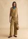 Brown Denim Sleeveless Blazer in Pure Cotton Regular Fit_1