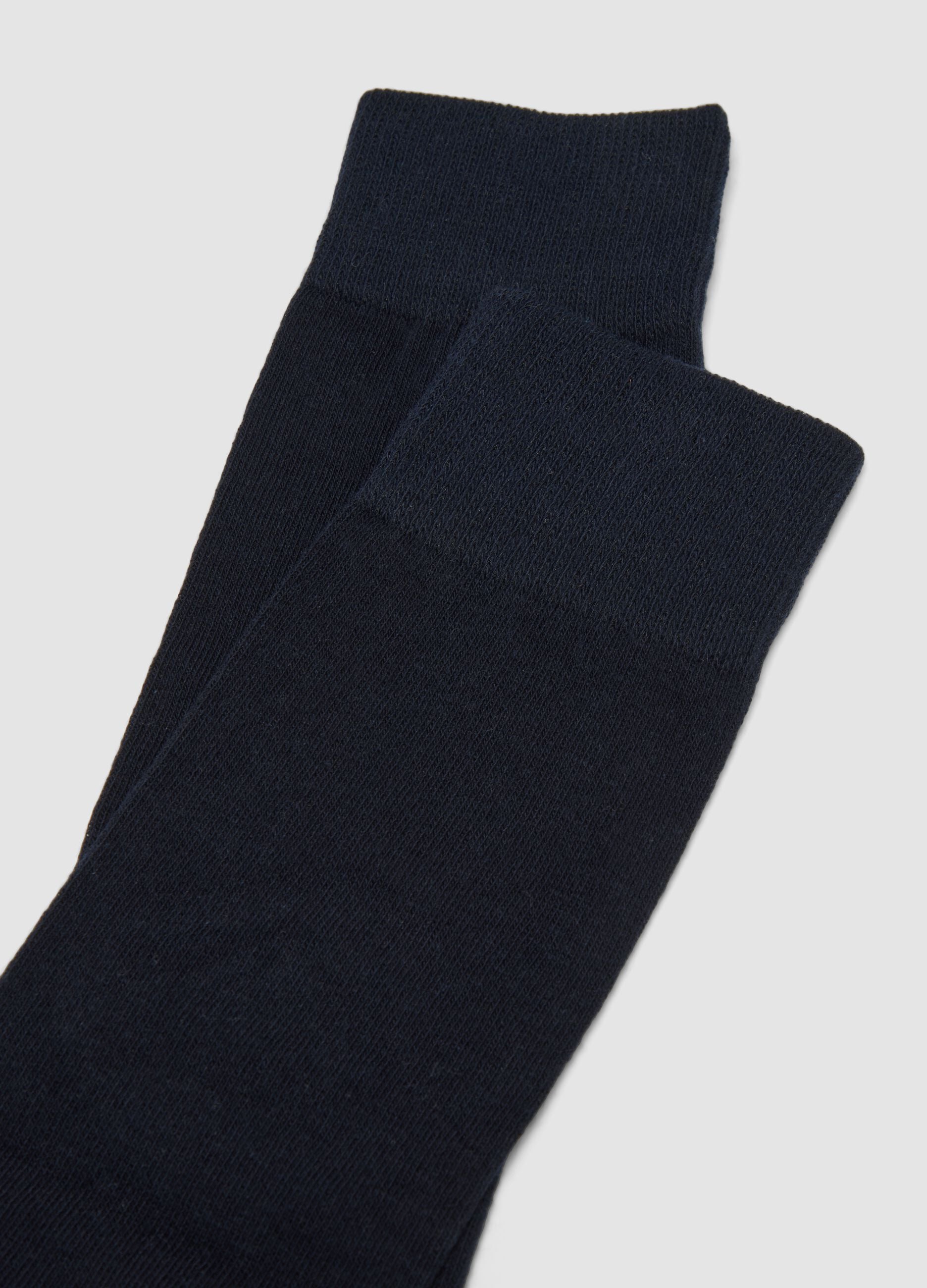 3er-Pack lange blaue Socken aus elastischer Bio-Baumwolle