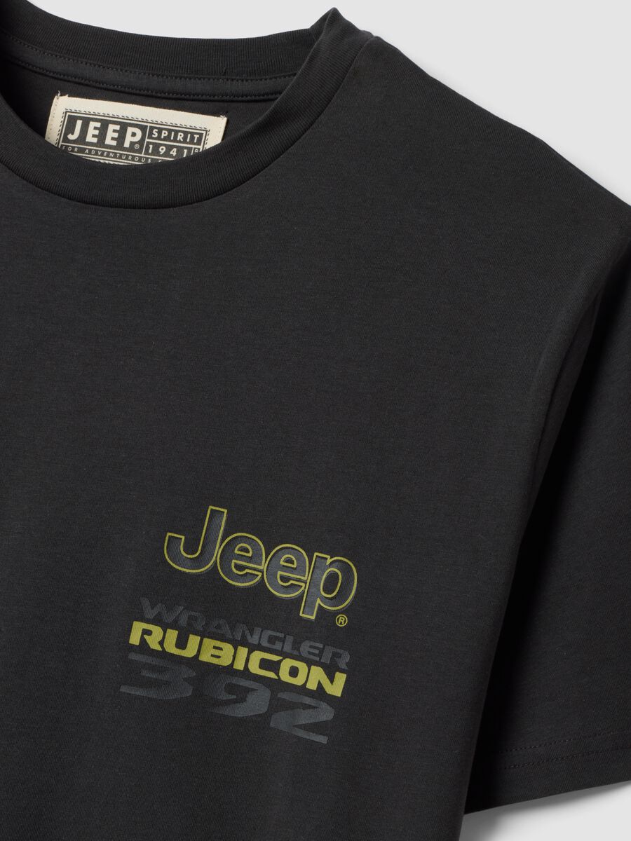 Grey pure cotton Jeep print T-shirt_1