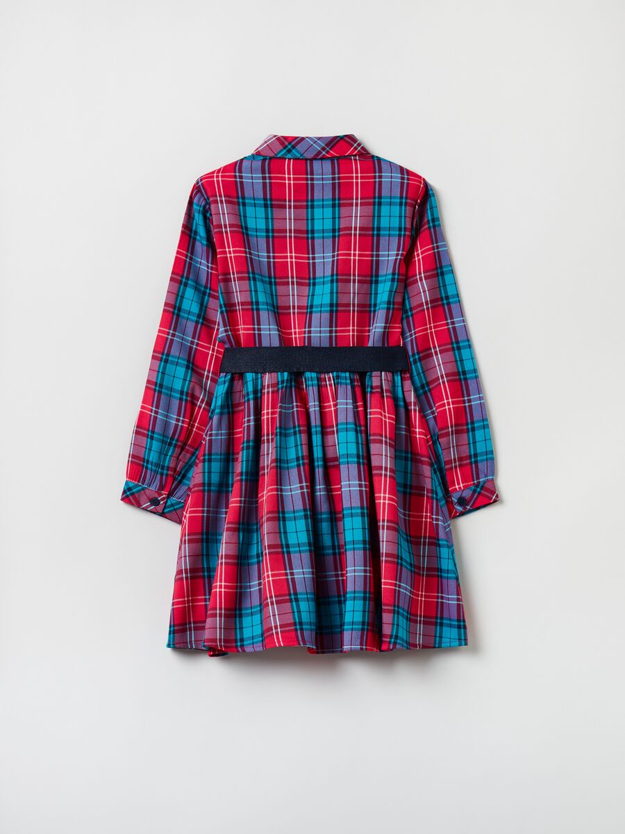 Shirt dress with tartan pattern_1