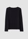 T-shirt nera in viscosa elasticizzata con girocollo slim fit_6