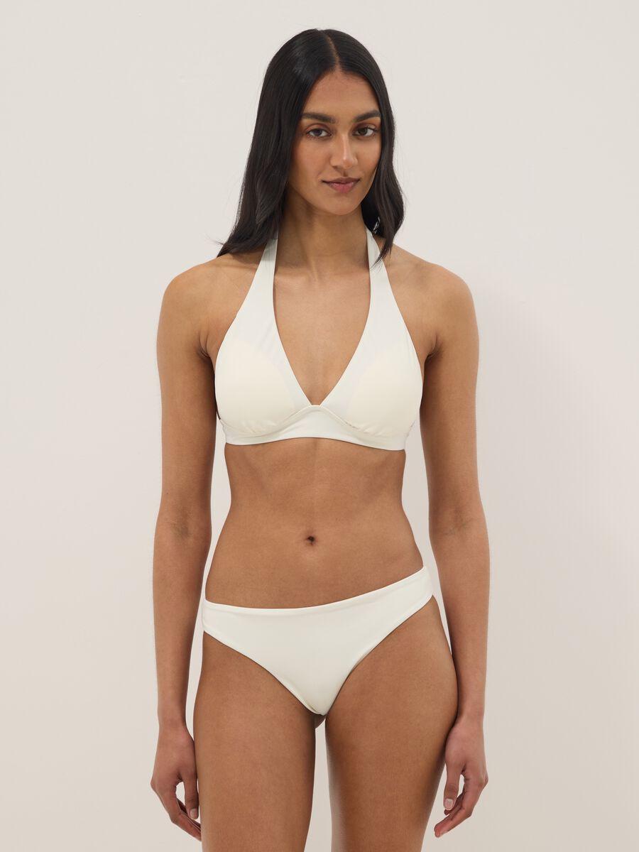 Wei&szlig;es, elastisches Triangel-Bikinioberteil_1