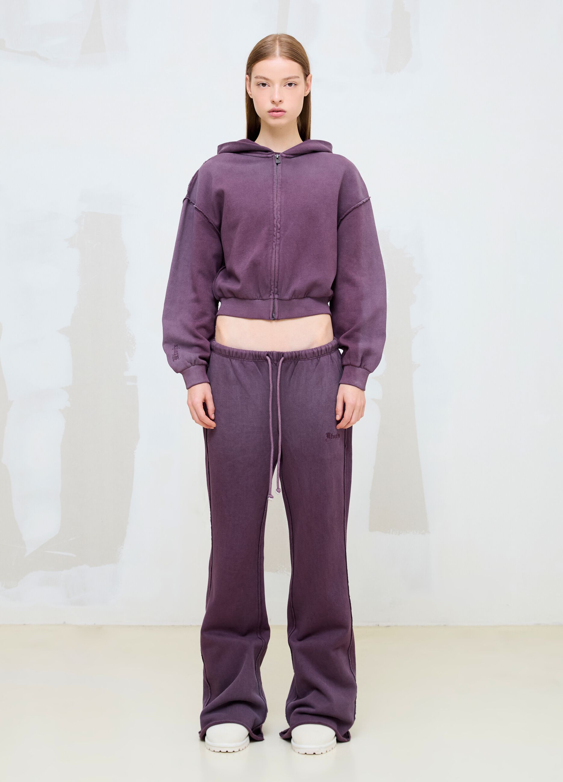 Sunfaded Full-Zip Hoodie Burgundy
