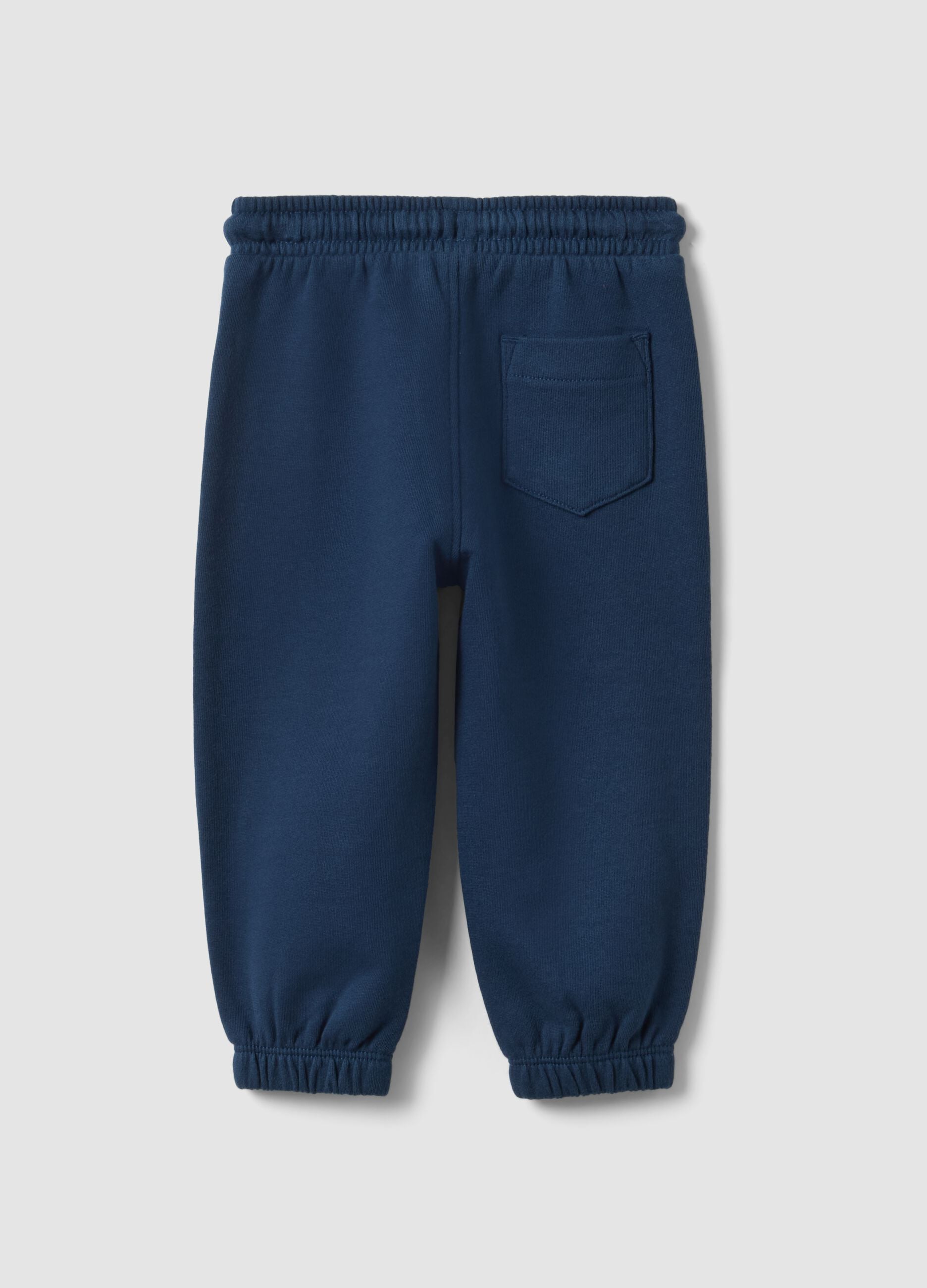 Blaue Jogginghose aus reiner Bio-Baumwolle mit Kordelzug f&uuml;r Jungen