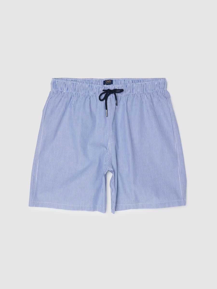 Pure cotton multicolour striped regular fit pyjama shorts_0