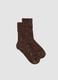 Brown boucl&eacute;-effect stretch-fabric socks_0