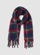 Sciarpa multicolor a quadri con frange_0