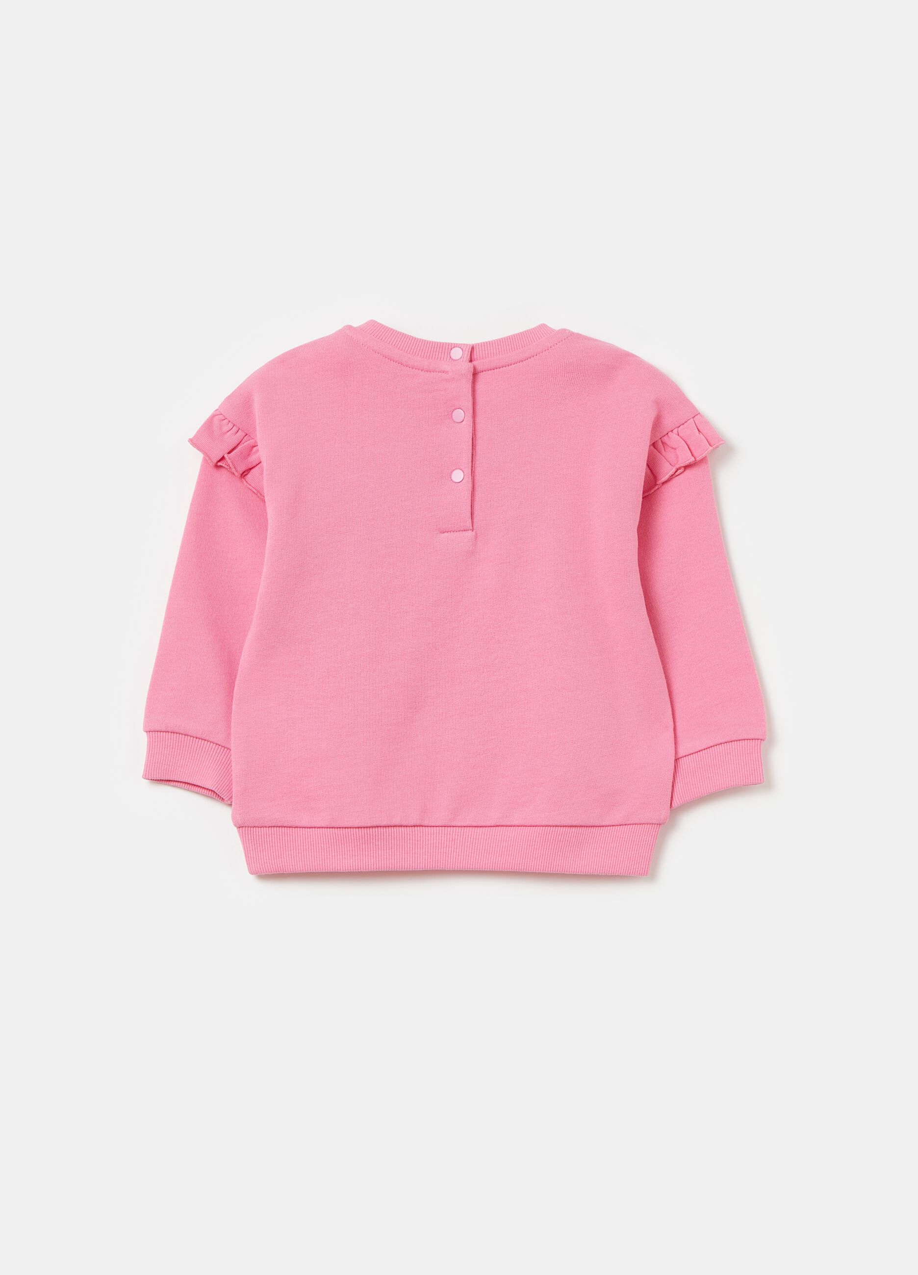 Sweatshirt in French terry with frills