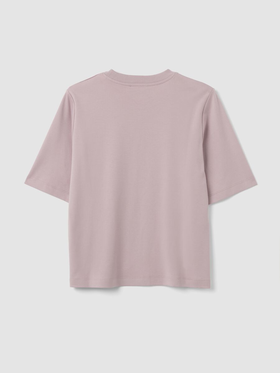 Pink boxy-fit T-shirt in cotton and viscose blend_1