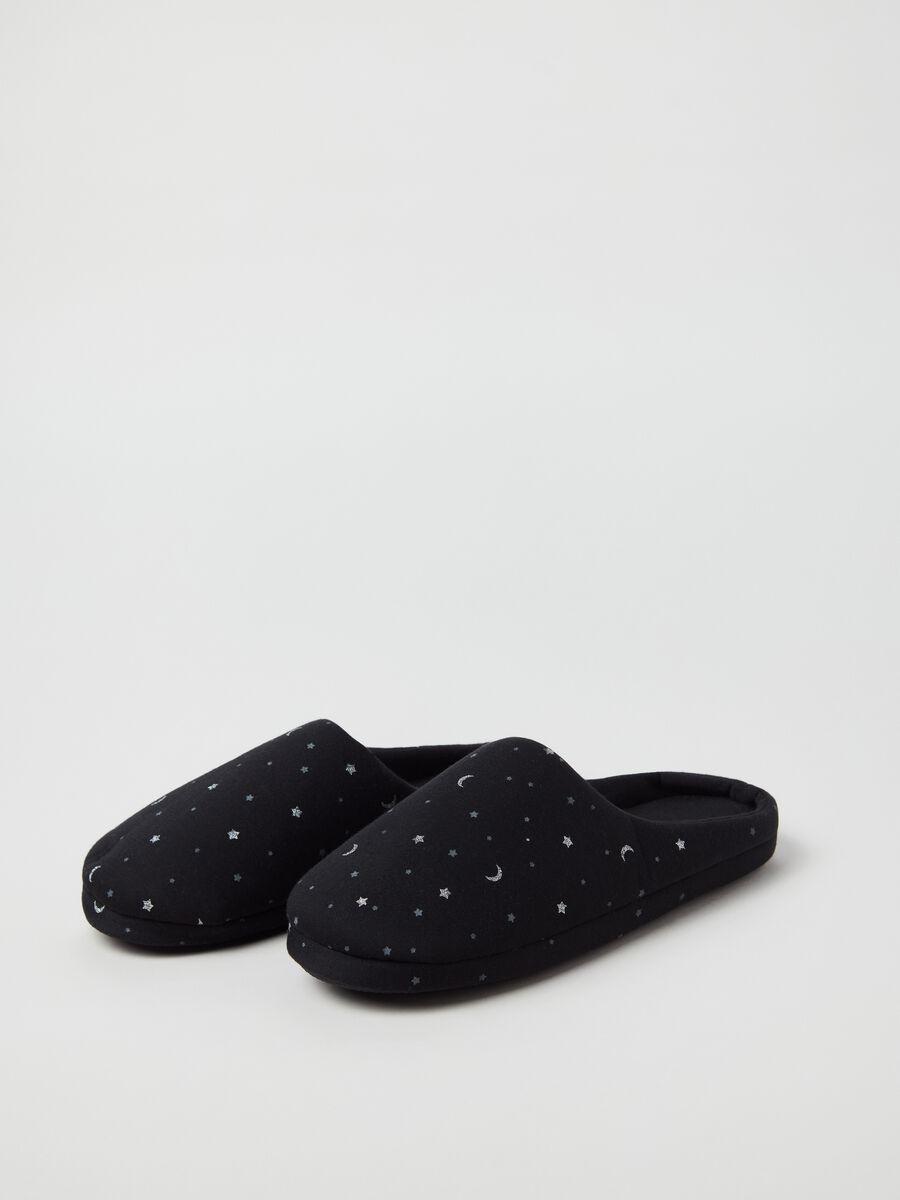 Slippers with moon and stars print_1