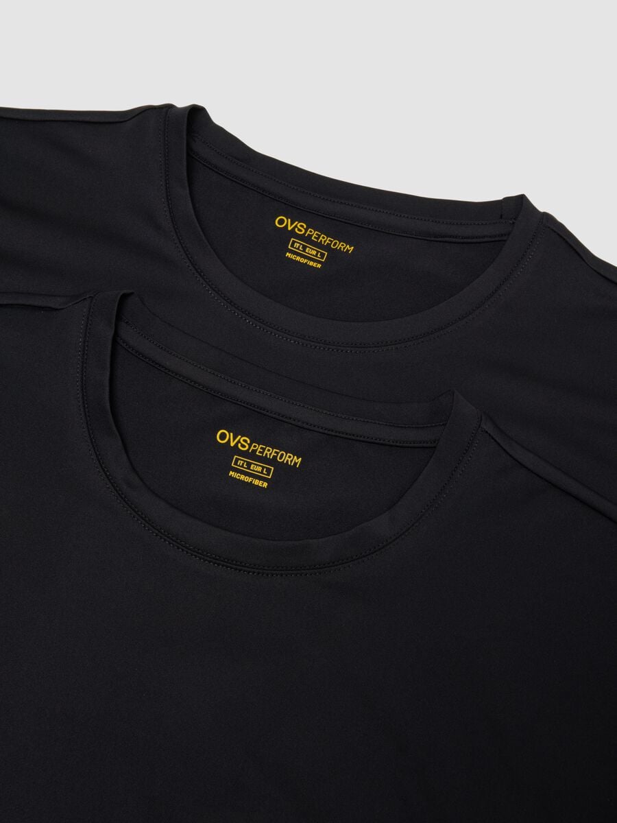 2-pack of black stretch microfibre T-shirts, regular fit_5